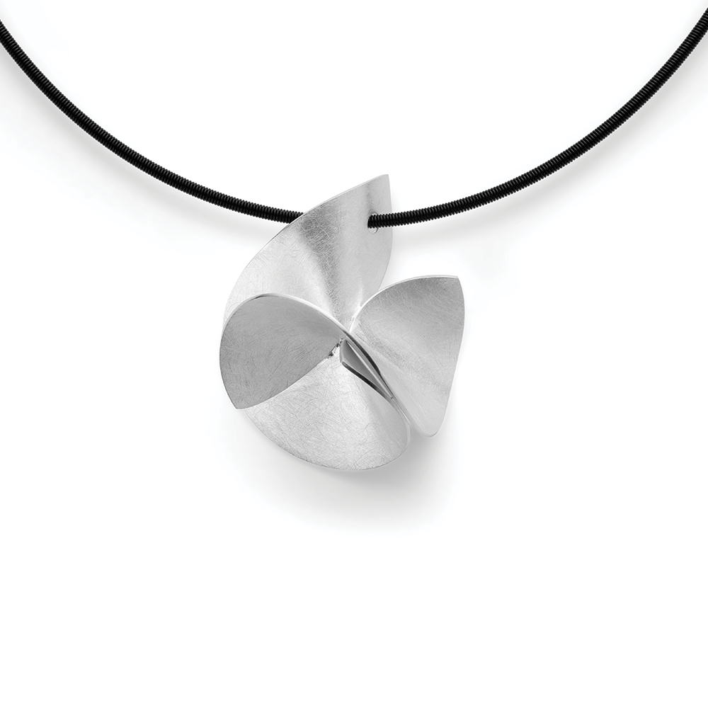 925/- vedhæng, børstet/blank - Ej rhodineret