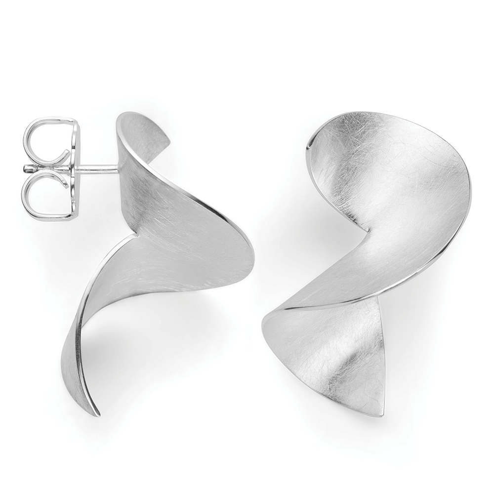 925/- earrings, brushed/glossy