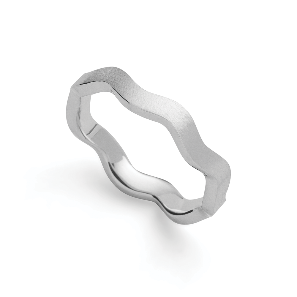 925/- Ring, matt/glänzend - 52 / Nicht rhodiniert