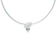 925/- pendant, brushed, blue topaz 1.02 ct
