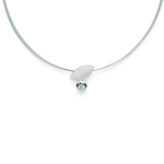 925/- pendant, brushed, blue topaz 1.02 ct