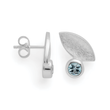 925/- earrings, brushed, blue topaz 0.64ct
