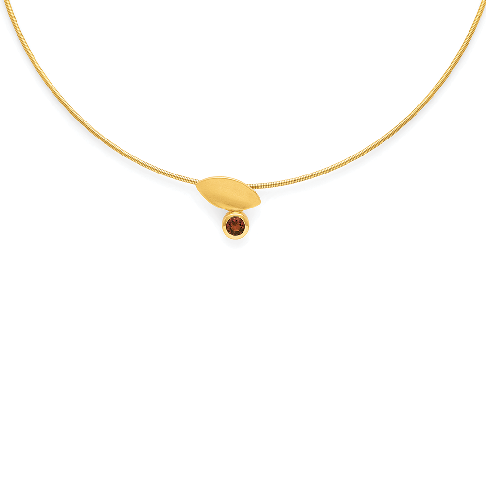 925/- Anhänger, vergoldet,matt, Rhodolith 0,65ct