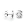 925/- earrings, matte, dia. 0.02ct W-SI