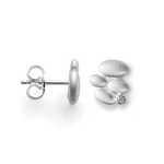 925/- earrings, matte, dia. 0.02ct W-SI