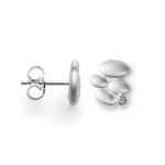 925/- earrings, matte, dia. 0.02ct W-SI