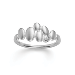 925/- Ring, matt, Durchm. 0,02ct W-SI