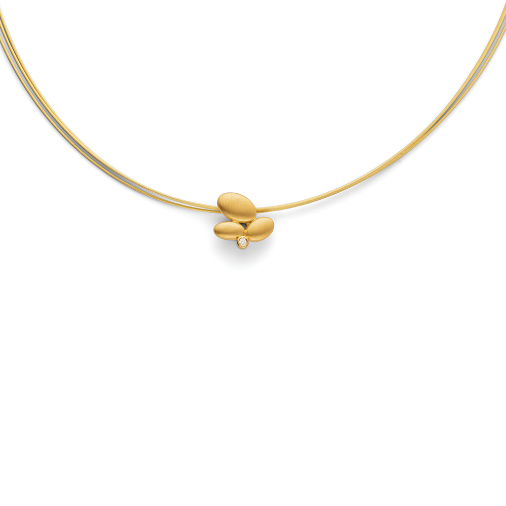 925/- Anhänger,vergoldet,mattiert,Dia. 0,02ct W-SI