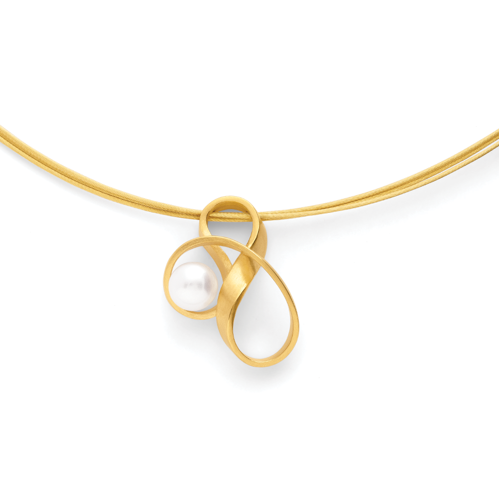 925/- Anhänger,vergoldet,mattiert,Zuchtperle 1,3ct