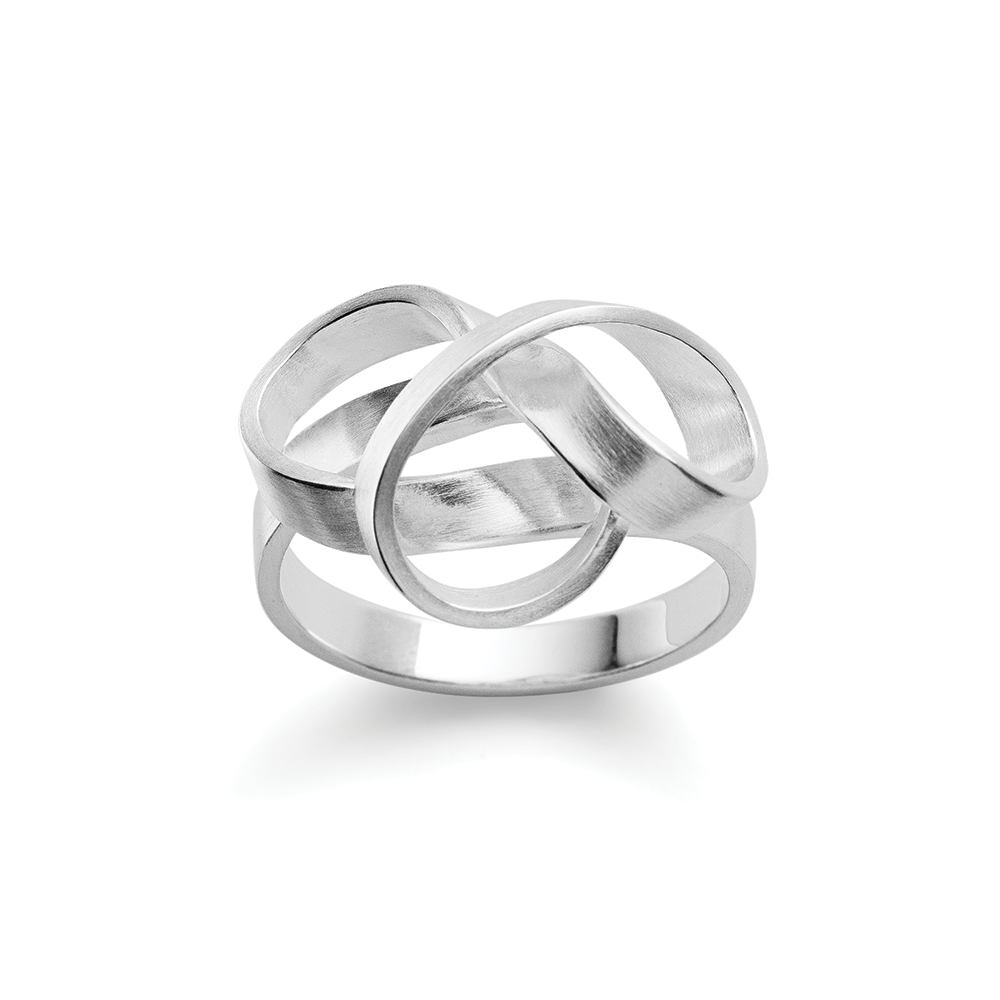 925/- Ring, matt - 52 / Nicht rhodiniert