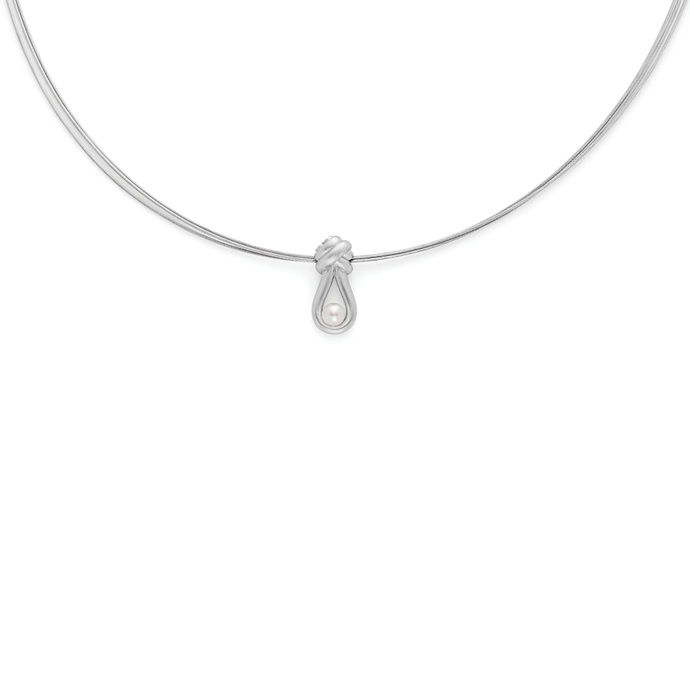 925/-Anhänger, rhodiniert, matt, Zuchtperle 0,38ct
