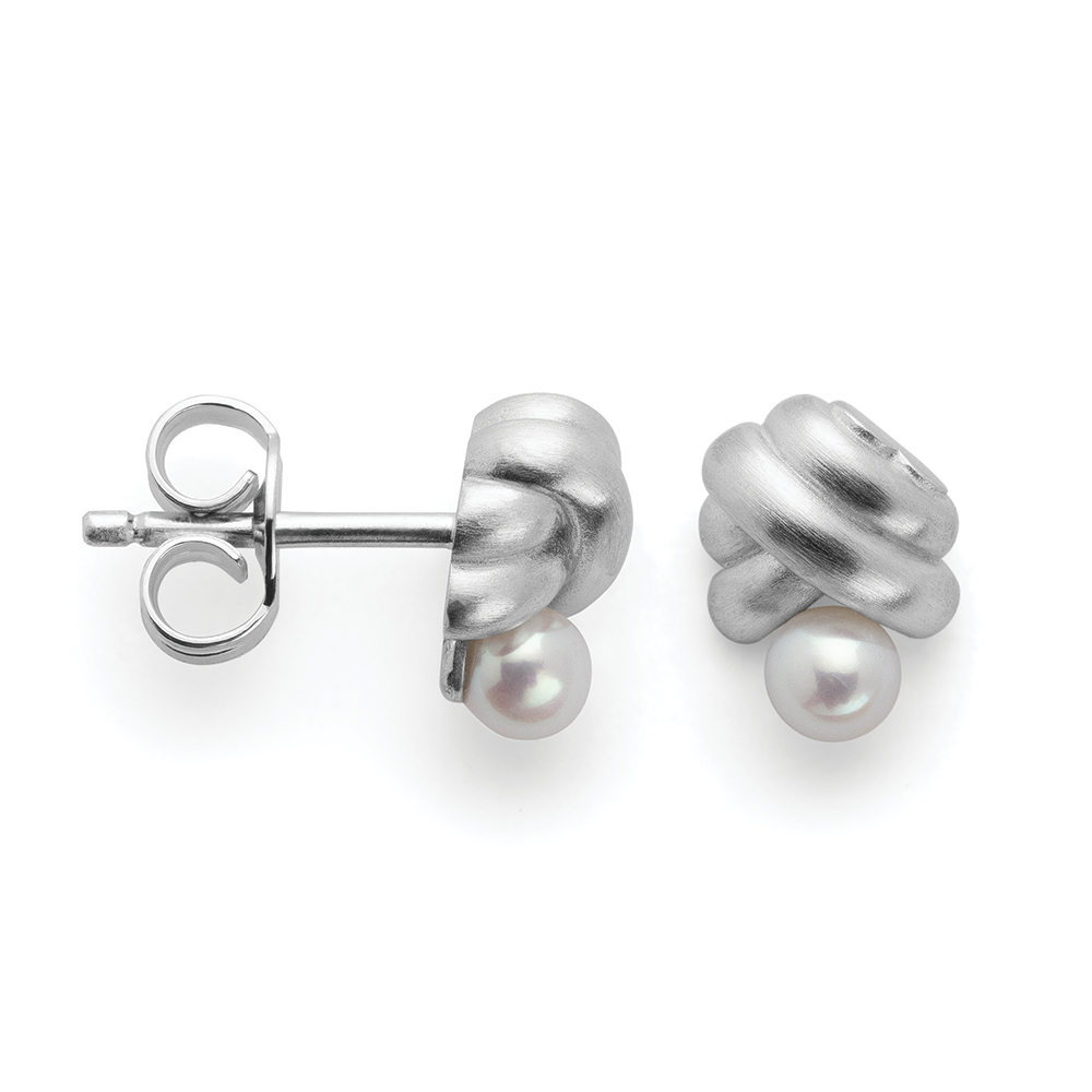 925/-Ohrstecker,rhodiniert,matt,Zuchtperlen 0,55ct