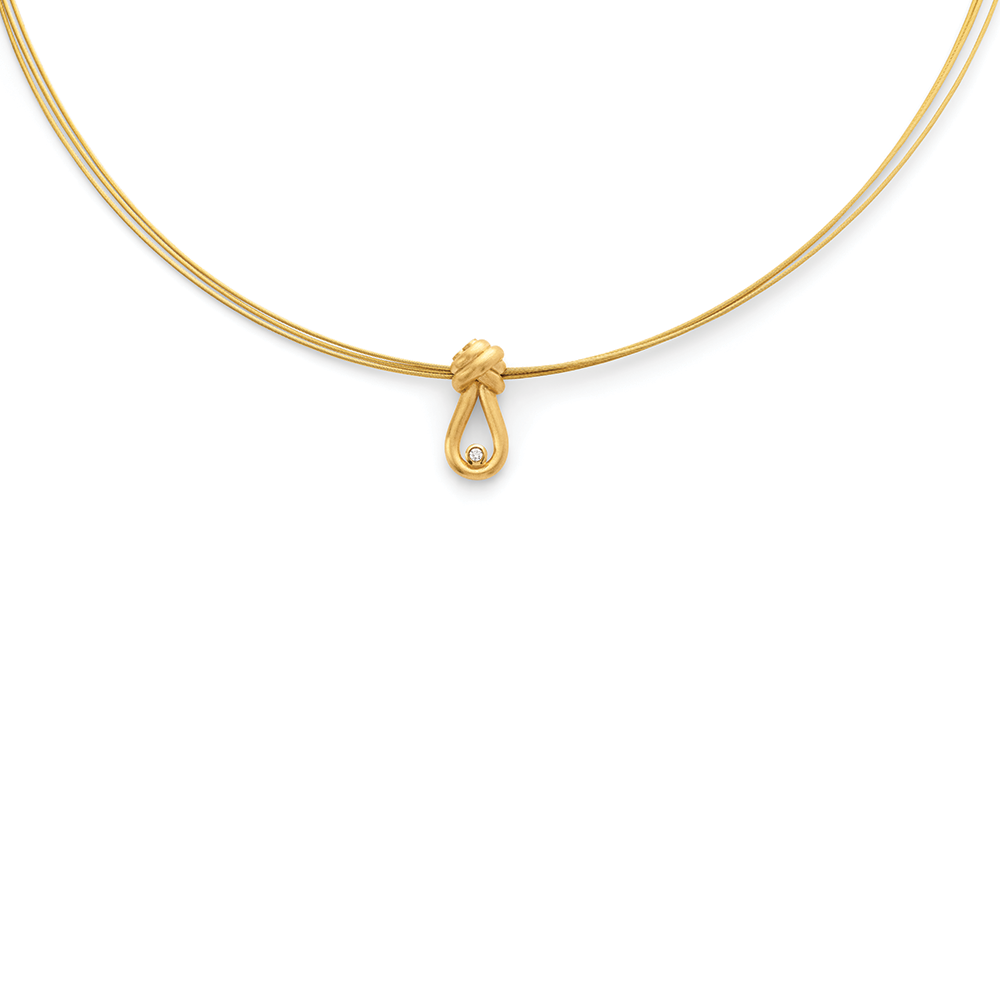 925/- Anhänger, vergoldet, matt, Dia. 0,02ct W-SI