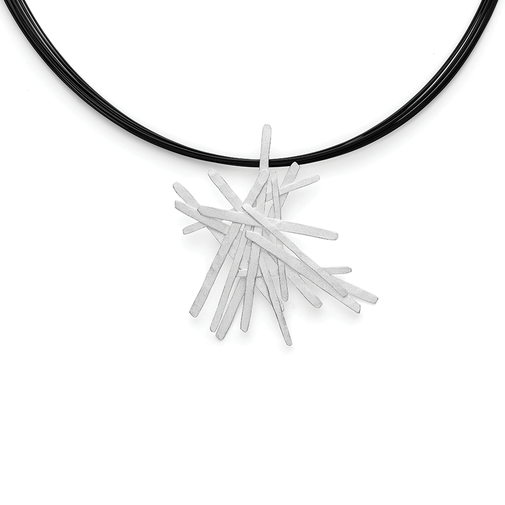 925/- Anhänger, mattiert - Nicht rhodiniert