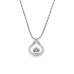 925/- Anhänger, mattiert, Blautopas 0,36ct