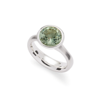 925/- Ring, mattiert/poliert, Amethyst grün 3,1 ct