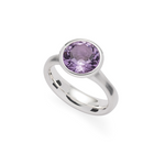 925/- Ring, rho. Poliert, Blau Topas 1,07ct
