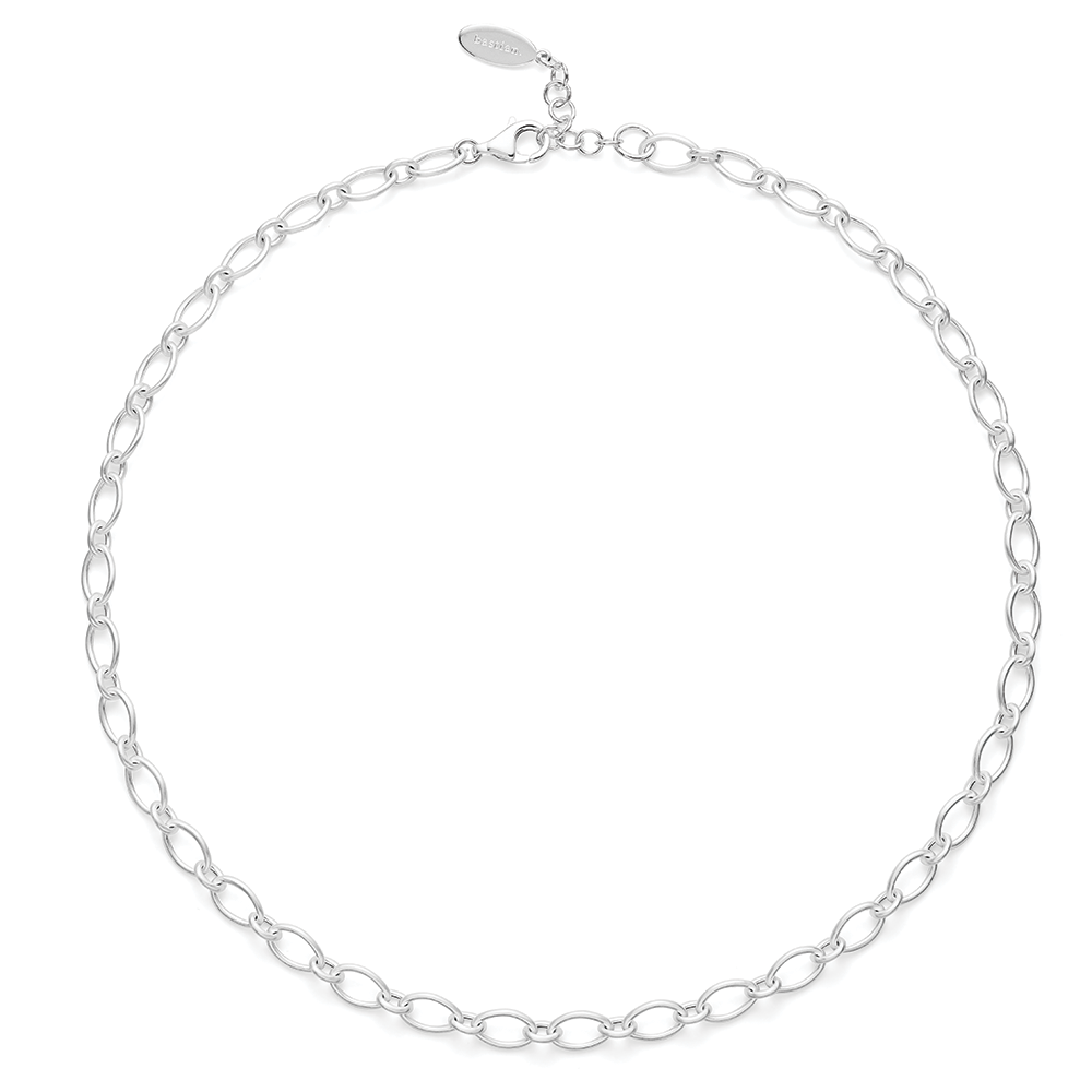 925/- Kette, mattiert, 45+3cm - Nicht rhodiniert