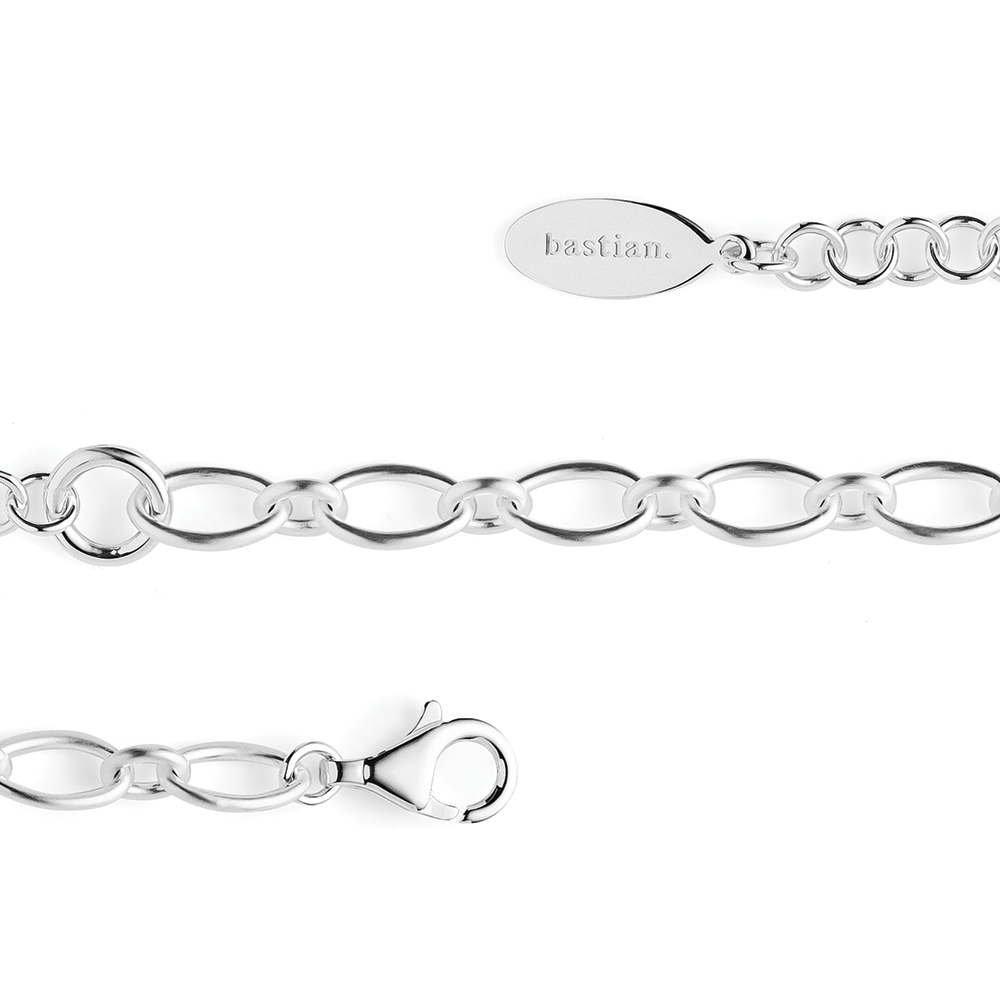 925/- Armband, mattiert, 19+3cm - Nicht rhodiniert