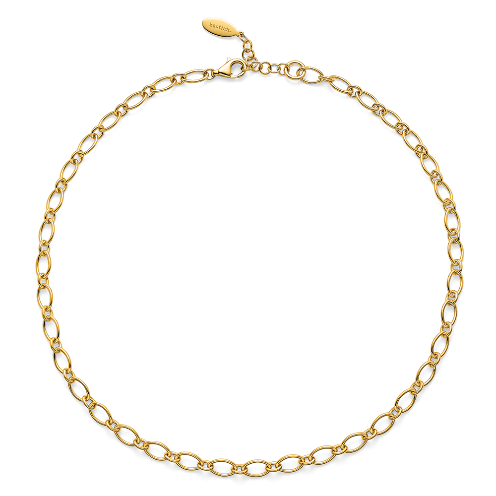 925/- Collier, vergoldet, poliert, 45+3cm