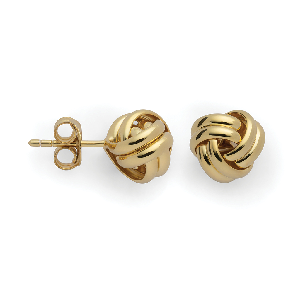 925/- ear studs, gold-plated, polished