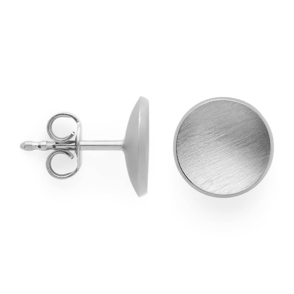 925/- Ohrringe, matt/glänzend, 10mm - Nicht rhodiniert