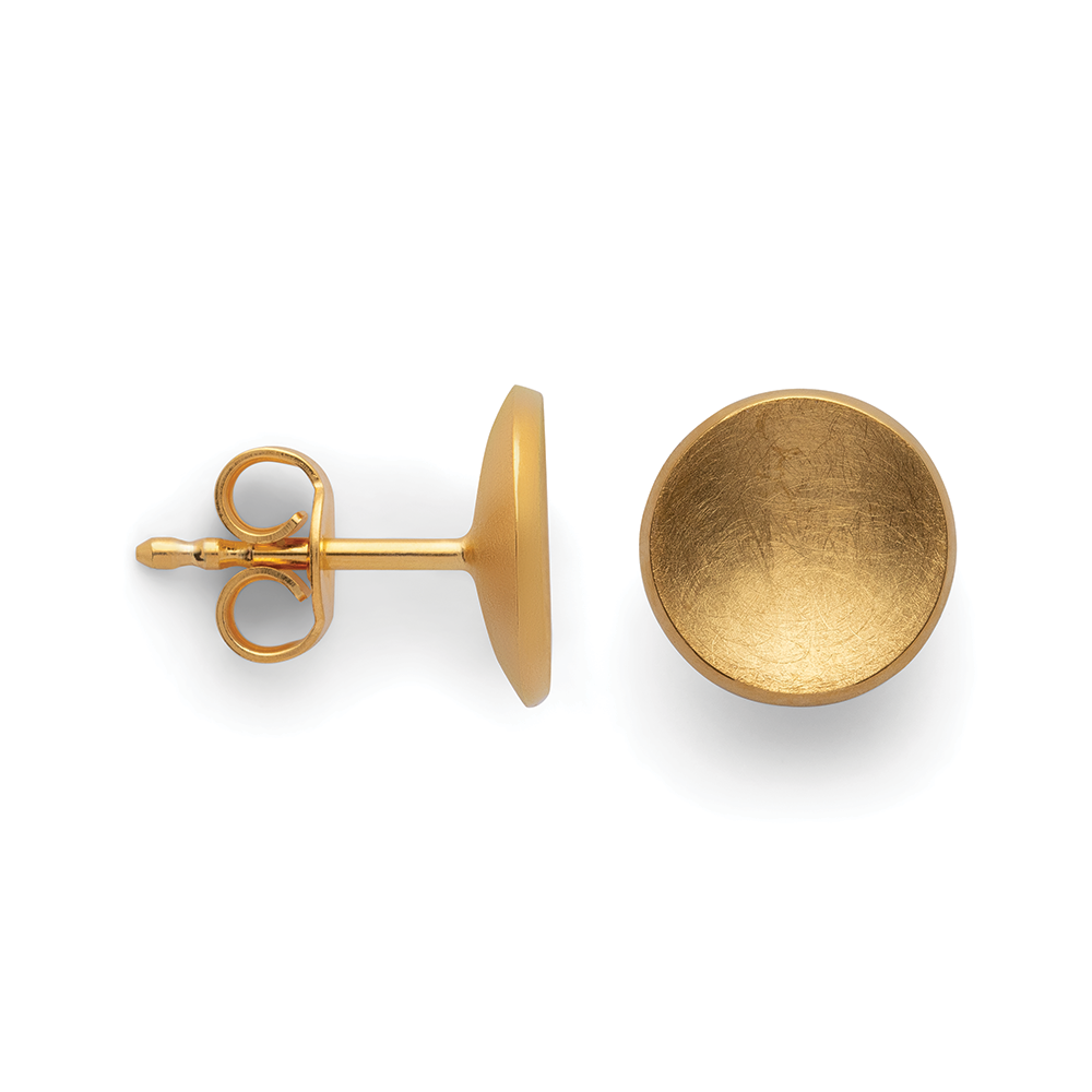 925/- Ohrstecker,vergoldet, kratzmatt/pol., 10mm