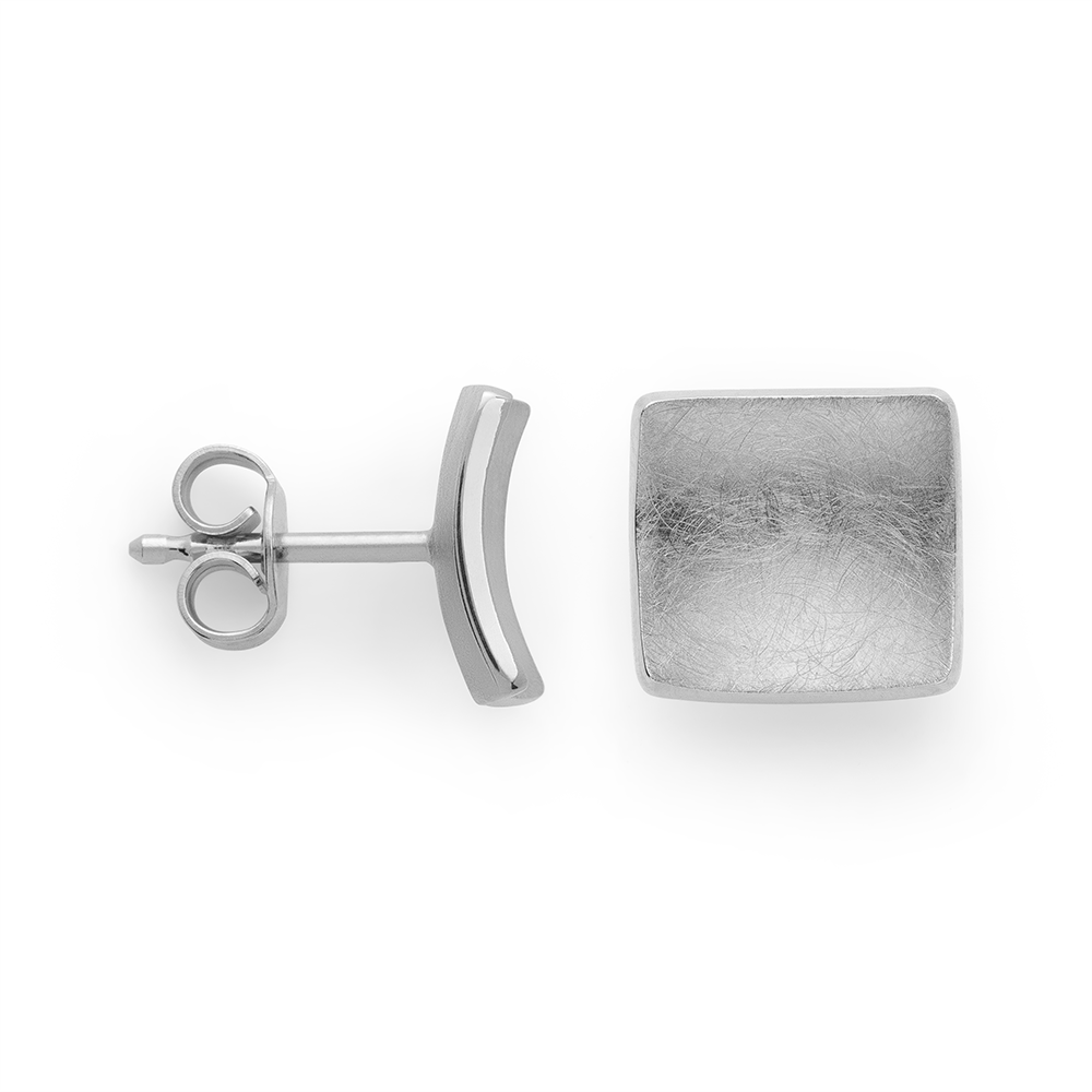925/- Ohrhänger, gebürstet/glänzend, 8mm - Nicht rhodiniert