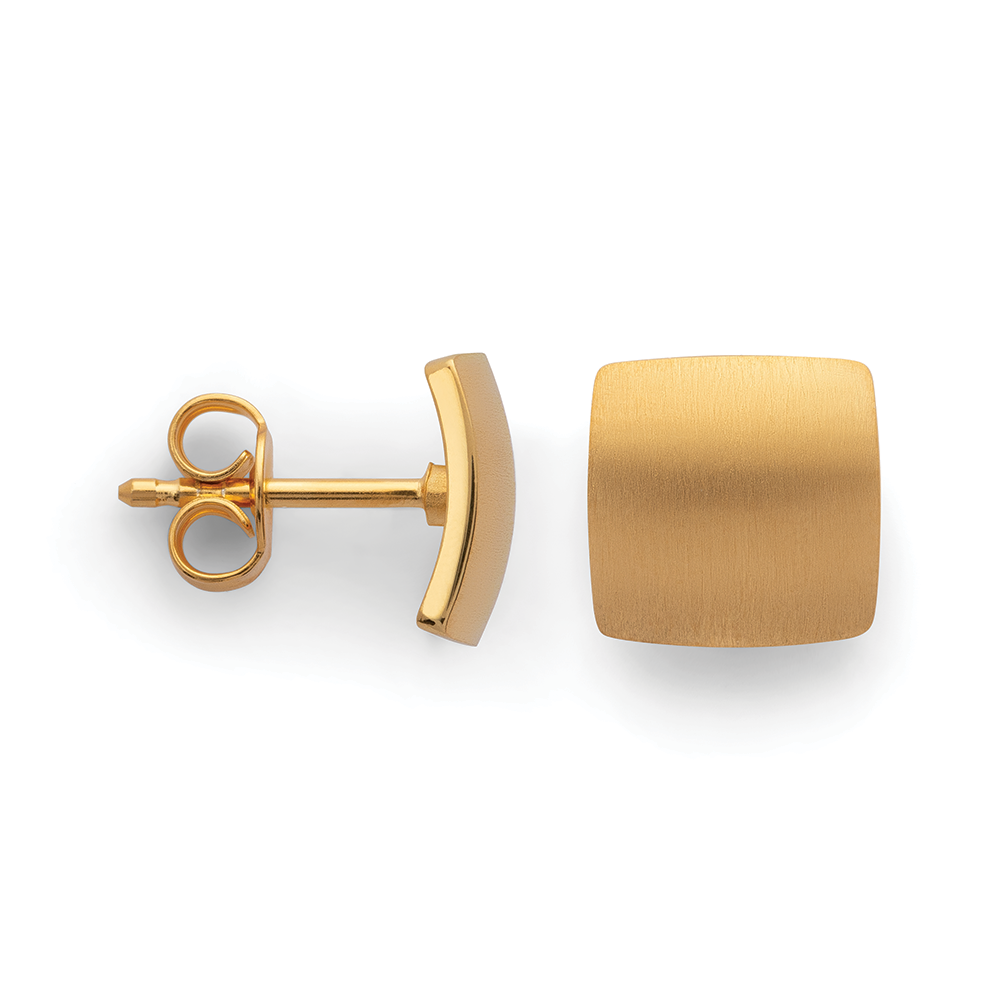 925/- Ohrstecker,vergoldet, mattiert/poliert, 8mm