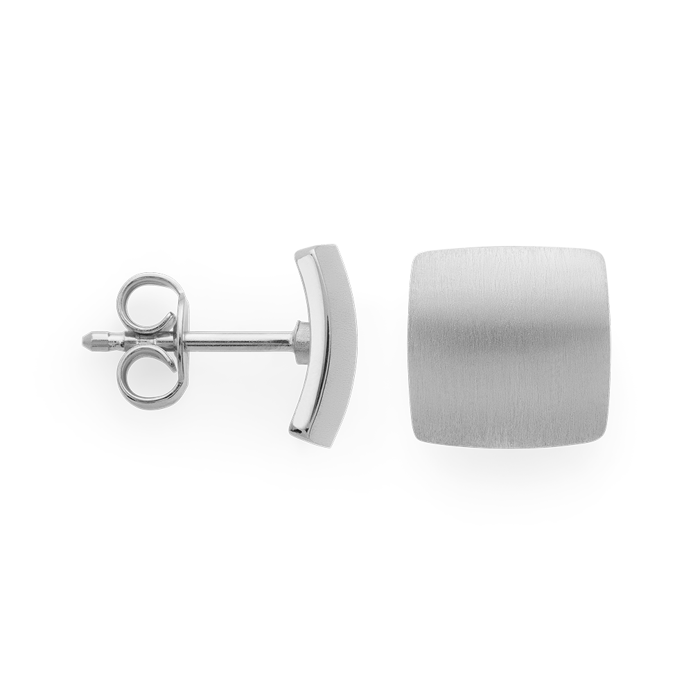 925/- Ohrringe, matt/glänzend, 10mm - Nicht rhodiniert