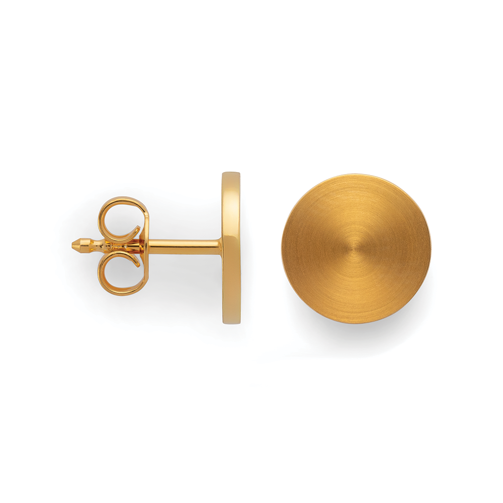 925/- Ohrstecker,vergoldet, mattiert/poliert, 8mm