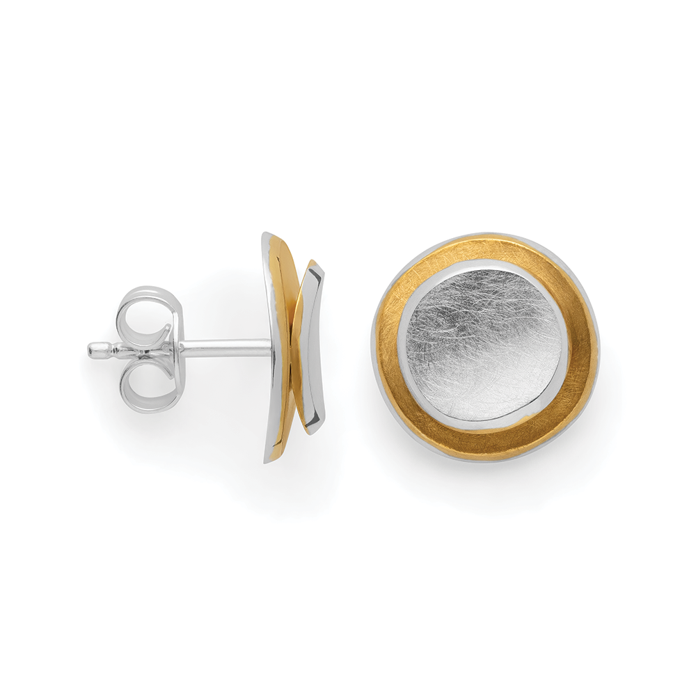 925/- Ohrringe, teils fg., gebürstet