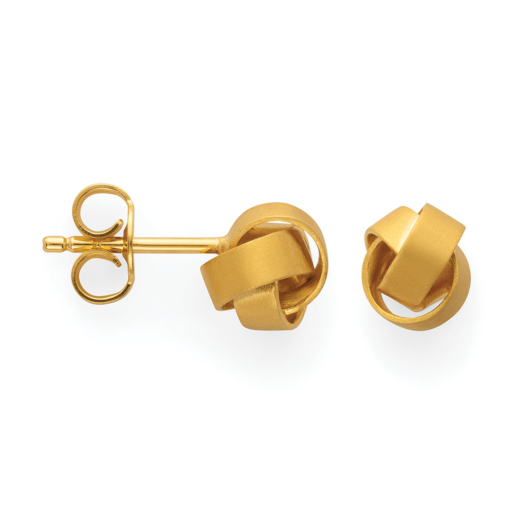 925/- Ohrstecker, vergoldet, mattiert
