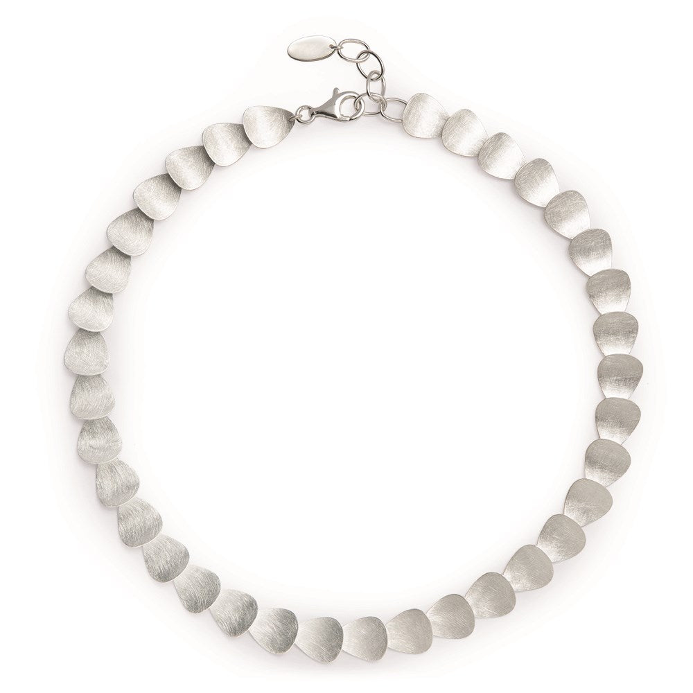 925/- Collier, kratzmatt, 45 + 3cm - Nicht rhodiniert