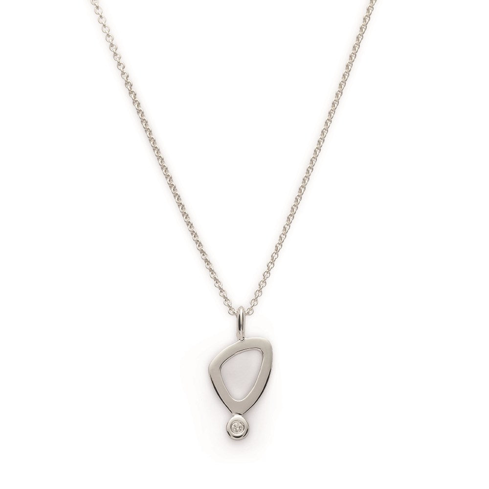 925/- Anhänger, poliert, Dia. 0,02ct W-SI - Nicht rhodiniert