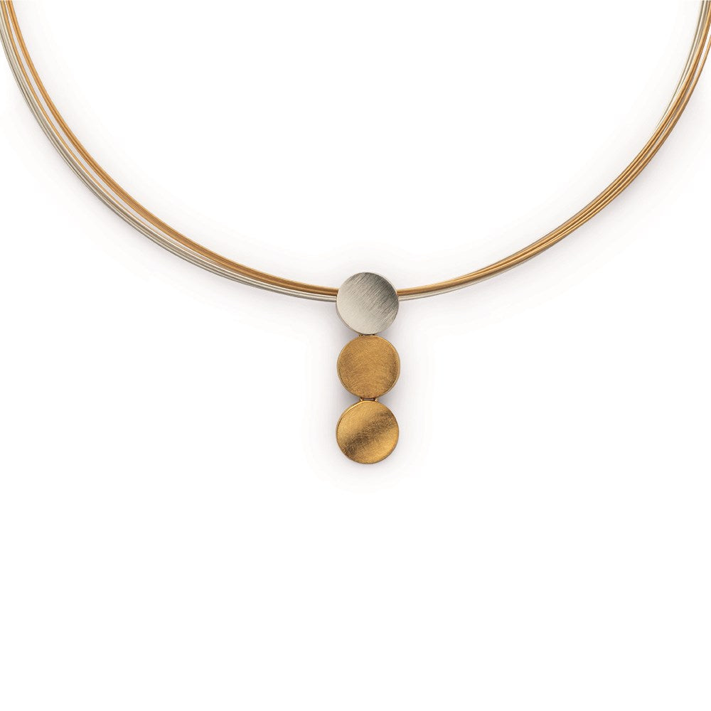 925/- pendant, partly gold-plated, matt