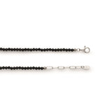 chain spinel black, 925/- lobster lock, 42+3cm,3mm