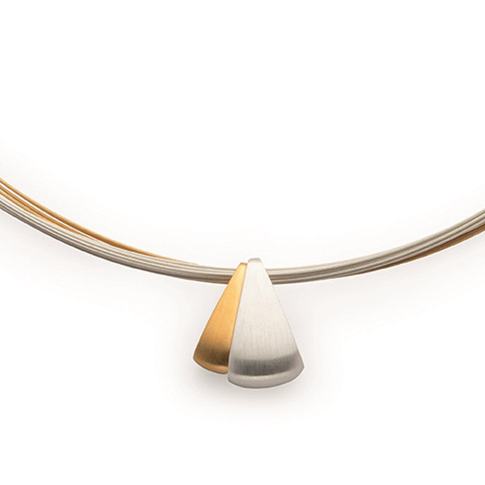 925/- pendant, partly gold-plated, matt