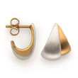 925/- ear studs, partly gold-plated, matt