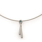 925/- pendant, matt, blue topaz 0,14ct