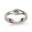 925/- Ring, mattiert, Blautopas 0,15ct
