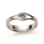 925/- Ring, mattiert, Blautopas 0,15ct