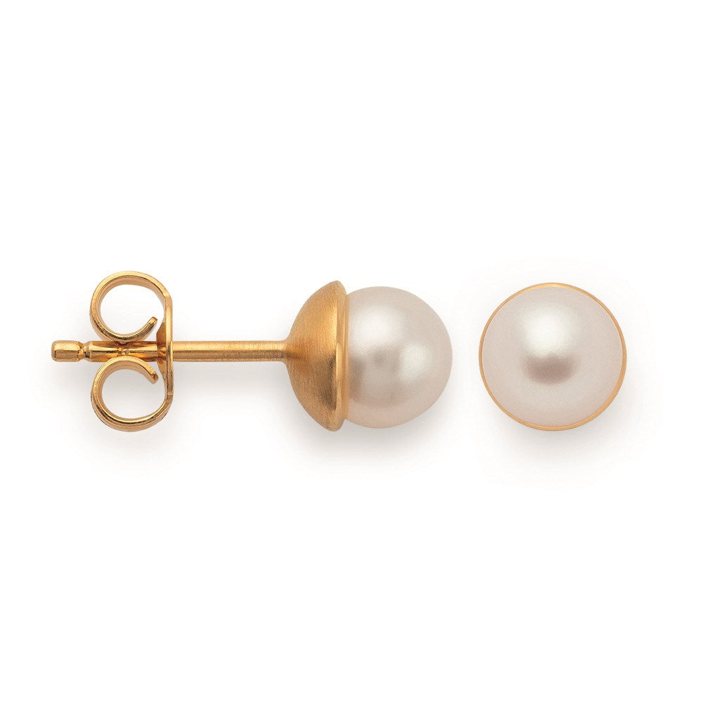 925/-ear studs,gold-pl.,polished,cult. pearl 2,9ct
