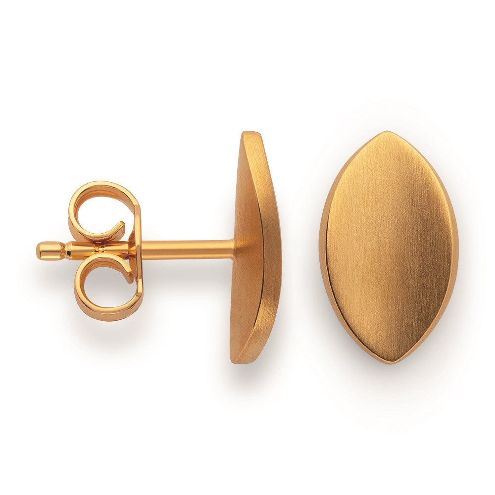 925/- ear studs, gold-plated, matt
