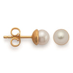 925/- ear studs, gold-pl., pol., cult. pearl 2,1ct