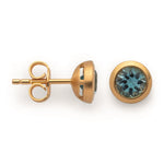 925/-ear studs, gold-plated,polished, topaz 1,16ct