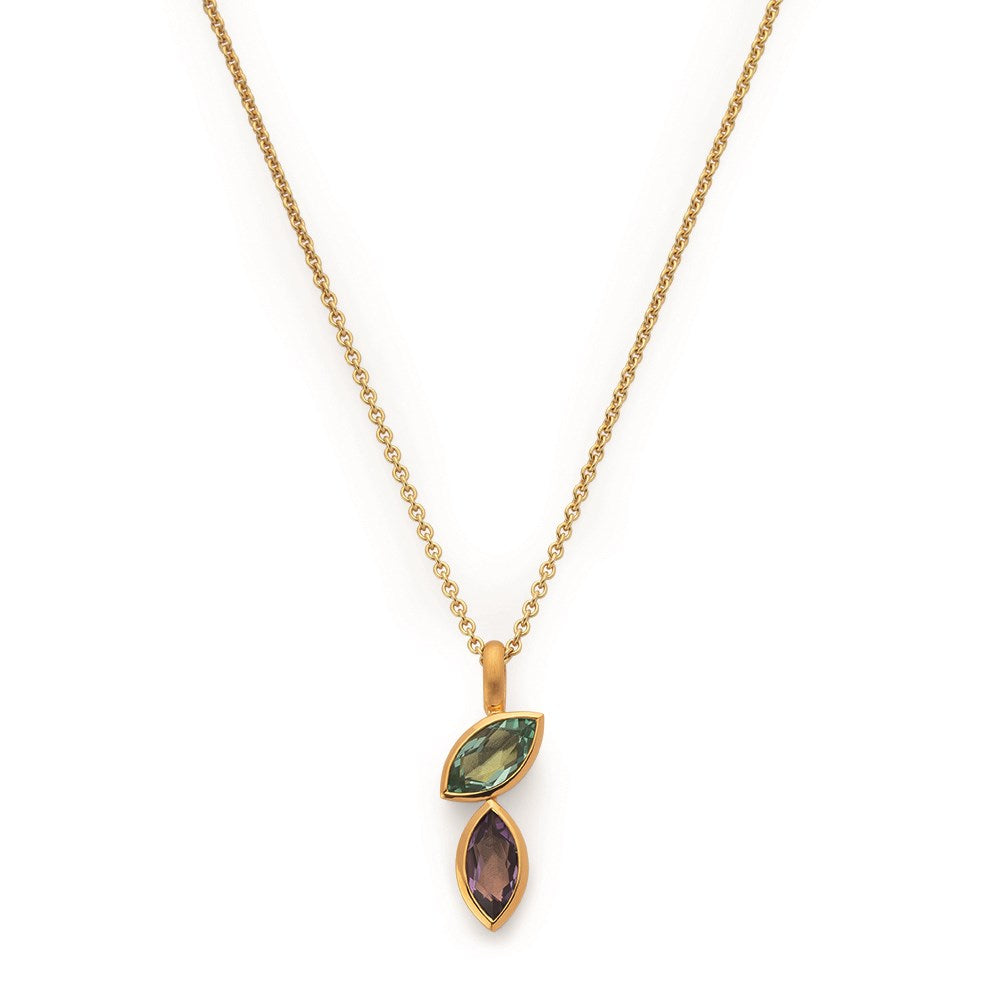 925/-Anhänger,vergoldet,matt/pol,2x Amethyst 0,8ct