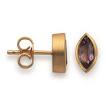 925/-ear studs, gold-plated, pol., amethyst 0,67ct