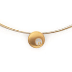 925/- pendant, gold-plated, matt, dia. 0,02ct W-SI