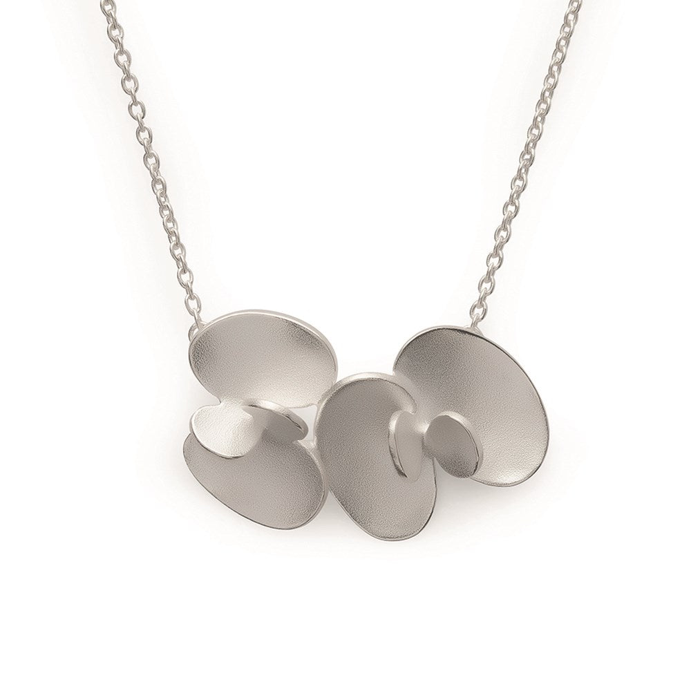 925/- Anhänger inkl. Kette, sandmatt, 45 + 5cm - Nicht rhodiniert